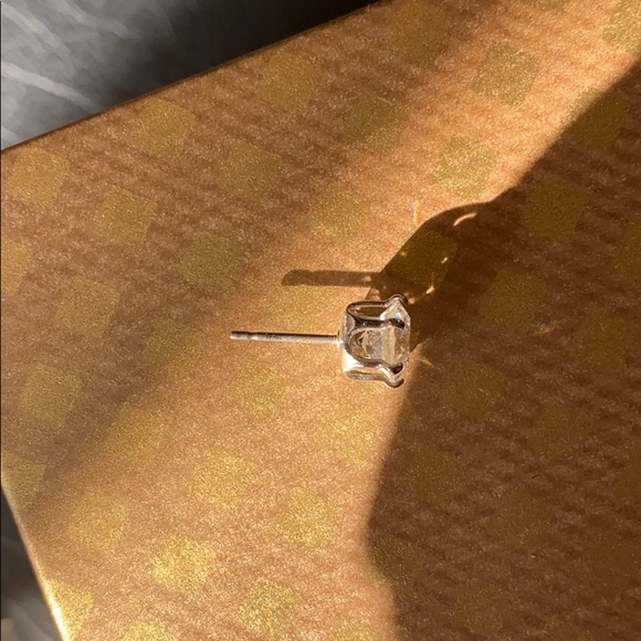 Large CZ studs with Victorian cut silver posts - Picture 10 of 11